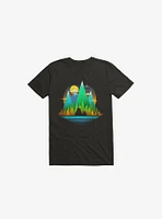 Geometric Landscape Bears Black T-Shirt