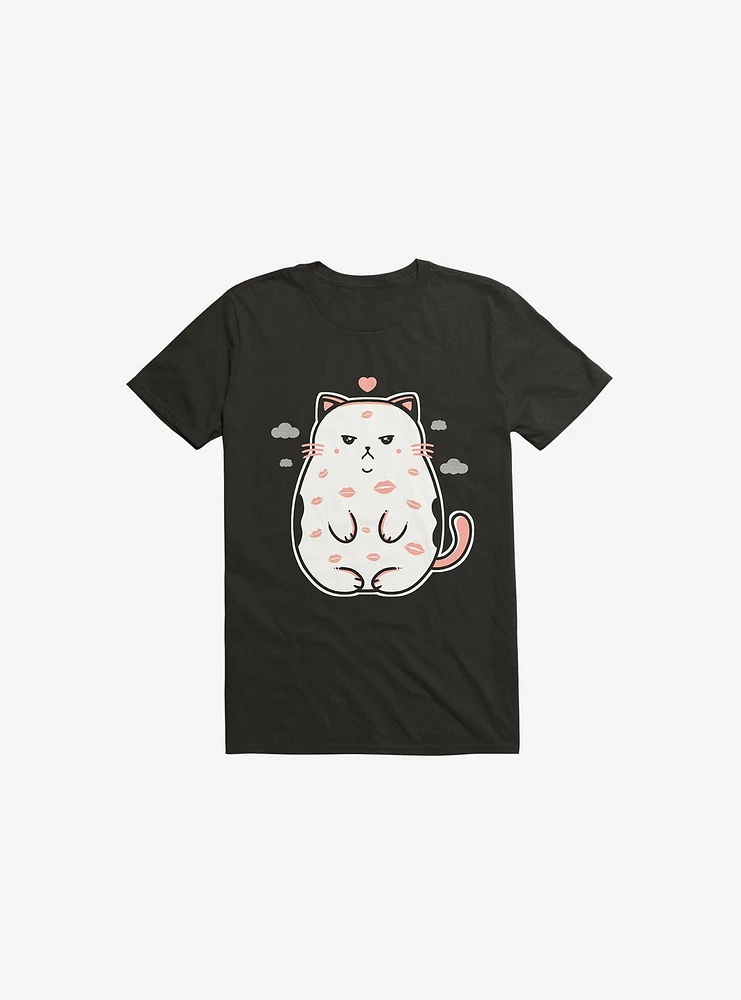 Love Cat Kisses Black T-Shirt