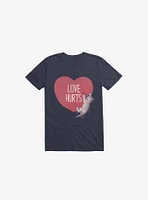 Love Hurts Cat Navy Blue T-Shirt