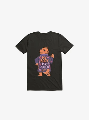 My Body Rules Cat Black T-Shirt