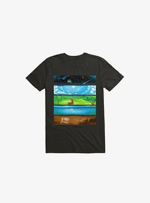 Across The Earth Black T-Shirt