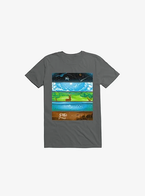 Across The Earth Charcoal Grey T-Shirt