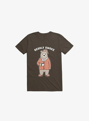 Bearly Awake Brown T-Shirt