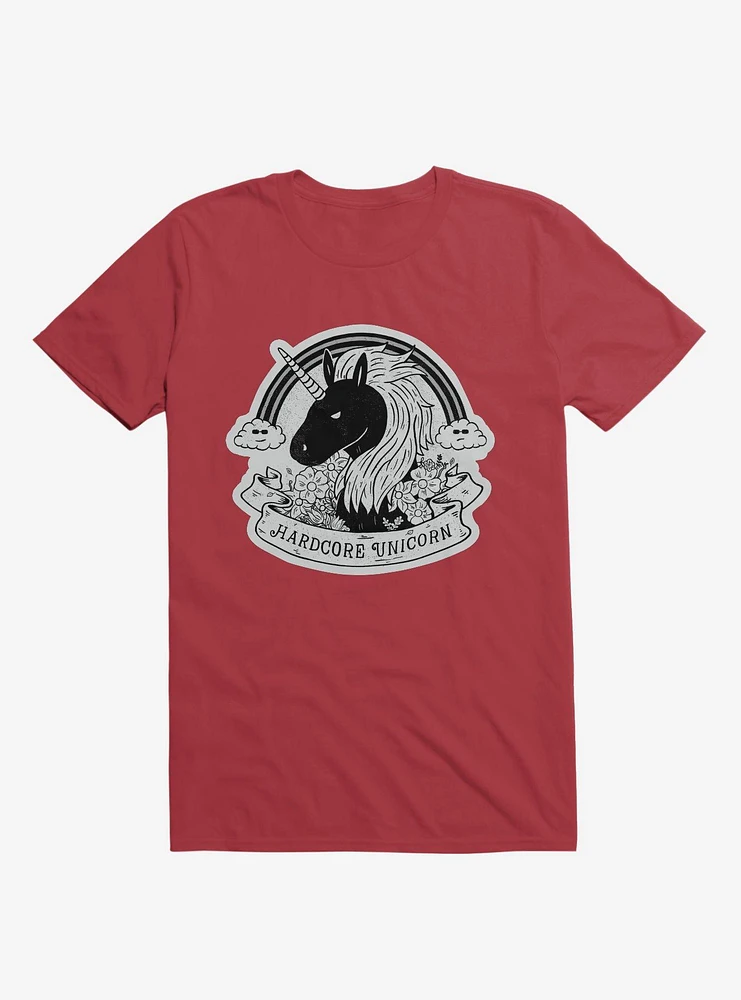 Hardcore Unicorn Red T-Shirt