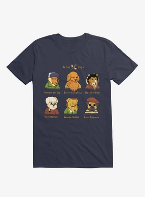 Artist Dogs Navy Blue T-Shirt