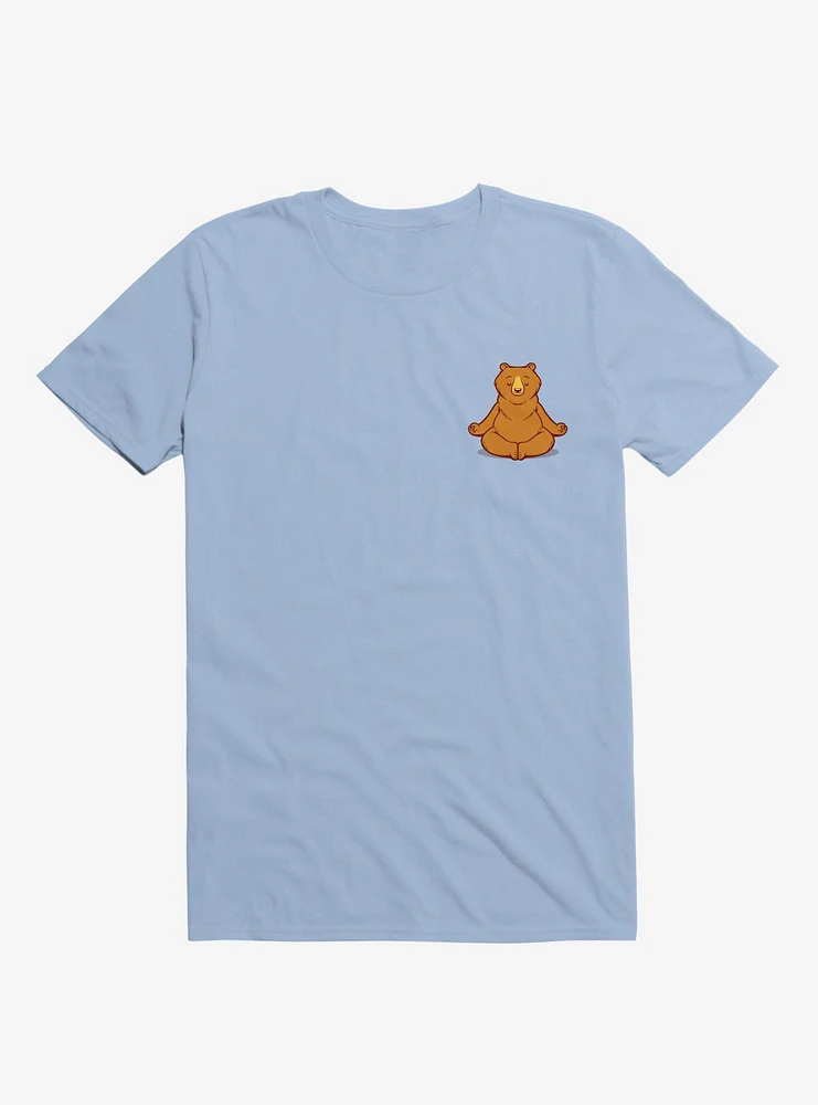 Bear Animals Meditation Zen Buddhism Light Blue T-Shirt
