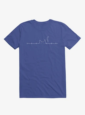 Cat Line Heartline Royal Blue T-Shirt