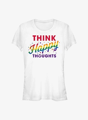 Disney Mickey Mouse Rainbow Think Happy Thoughts T-Shirt