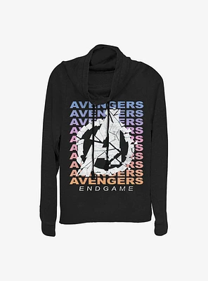 Marvel Avengers Gradient Logo Cowlneck Long-Sleeve Girls Top
