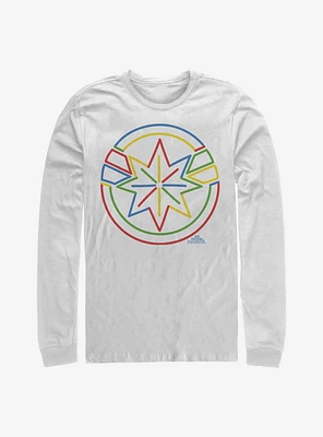 Marvel Captain Colorful Logo Long-Sleeve T-Shirt