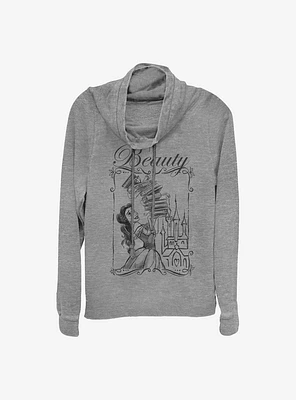 Disney Beauty And The Beast Books Cowlneck Long-Sleeve Girls Top