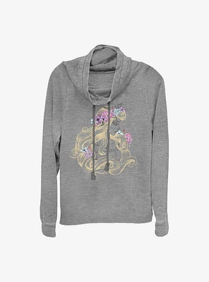 Disney Sleeping Beauty Shimmering Cowlneck Long-Sleeve Girls Top