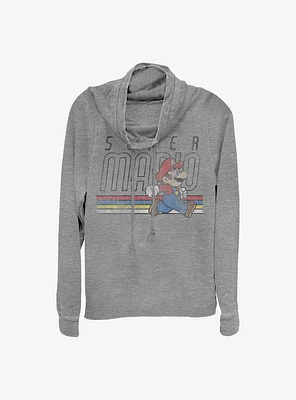 Super Mario Throwback Cowlneck Long-Sleeve Girls Top