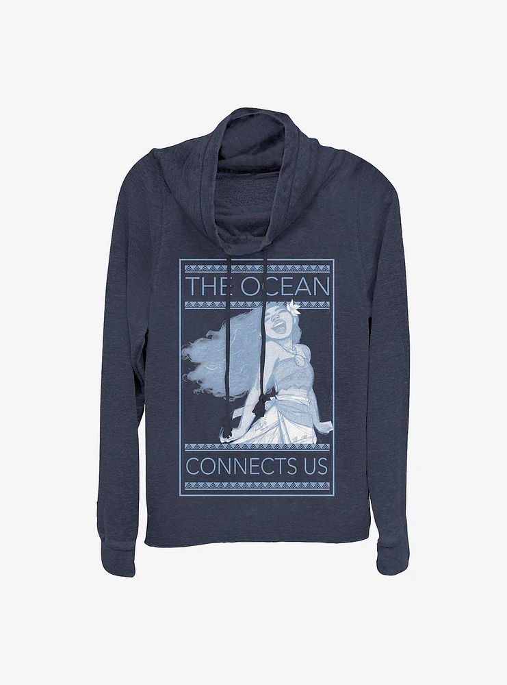 Disney Moana The Ocean Cowlneck Long-Sleeve Girls Top