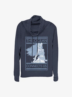 Disney Moana The Ocean Cowlneck Long-Sleeve Girls Top