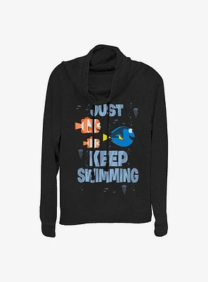 Disney Pixar Finding Nemo Just Keep Swimming Cowlneck Long-Sleeve Girls Top