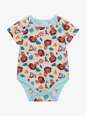 Disney Moana Tropical Icons Allover Print Infant One-Piece - BoxLunch Exclusive