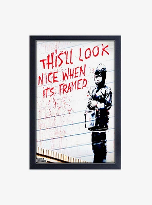 Banksy Framed Wood Wall Art
