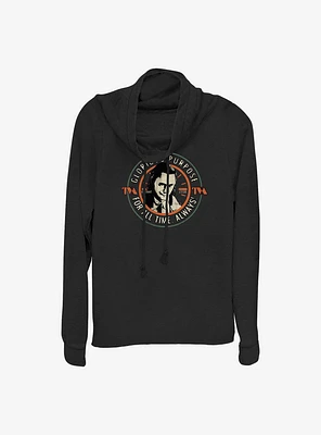 Marvel Loki Glorious Purpose For All Time Cowlneck Long-Sleeve Girls Top