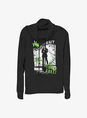 Marvel Loki TVA Displacement Cowlneck Long-Sleeve Girls Top