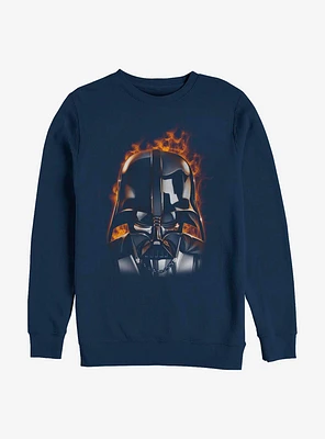 Star Wars Darth Vader With Flames Crew Sweatshirt
