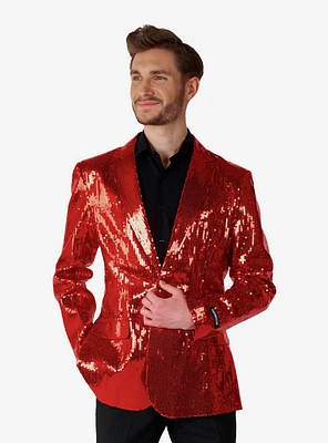 Red Sequin Party Blazer