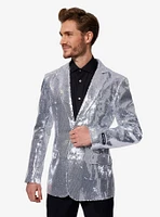 Silver Sequin Party Blazer