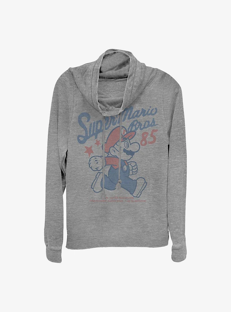 Nintendo Mario Stars 85 Cowlneck Long-Sleeve Girls Top