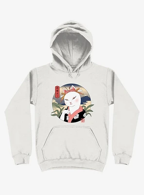 Cat Neko Geisha White Hoodie