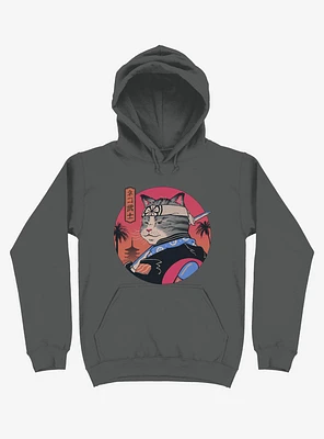 Samurai Cat Asphalt Grey Hoodie