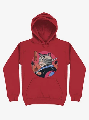 Samurai Cat Red Hoodie