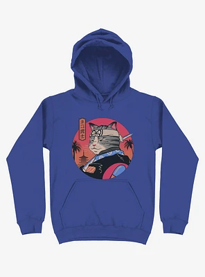 Samurai Cat Royal Blue Hoodie