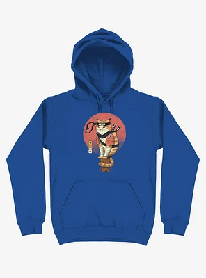 Orange Shinobi Cat Royal Blue Hoodie