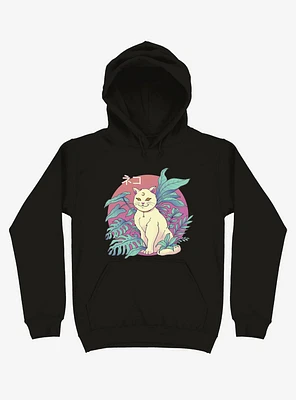 Leaves Vapor Cat Black Hoodie