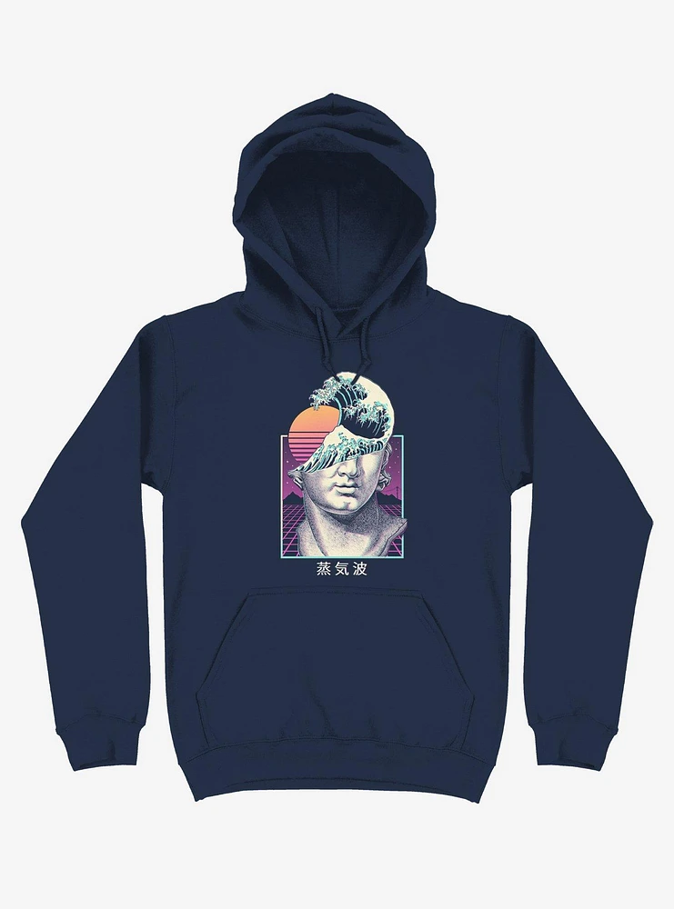 Great Vaporwave Navy Blue Hoodie
