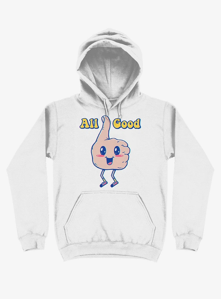 It's All Good Thumbs Up White Hoodie
