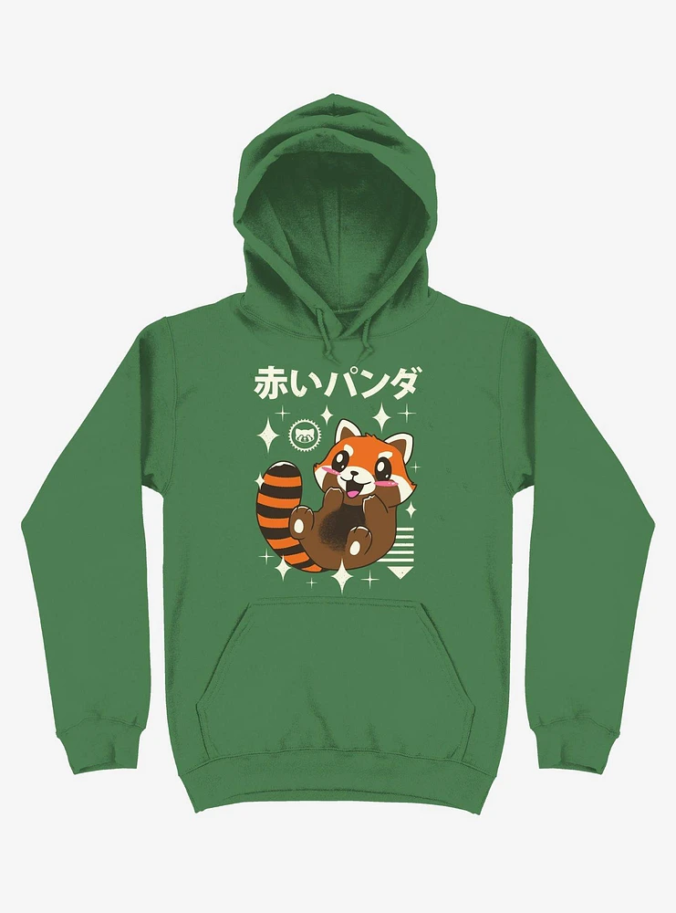 Kawaii Panda Kelly Green Hoodie