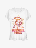 Minecraft Survival Mode Sketch Girls T-Shirt