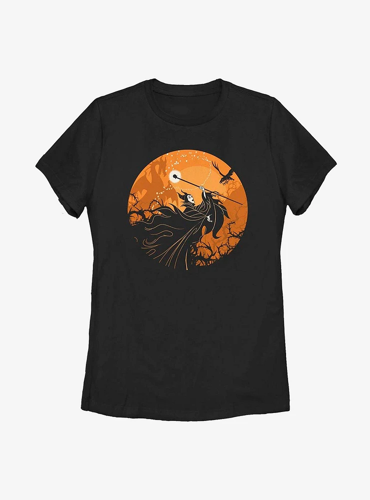Disney Maleficent Orange Circle Womens T-Shirt