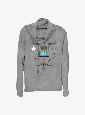 Marvel What If...? Captain Carter Punch Cowlneck Long-Sleeve Girls Top