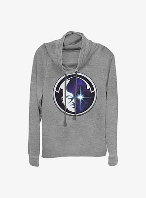 Marvel What If...? The Watcher Circle Frame Cowlneck Long-Sleeve Girls Top
