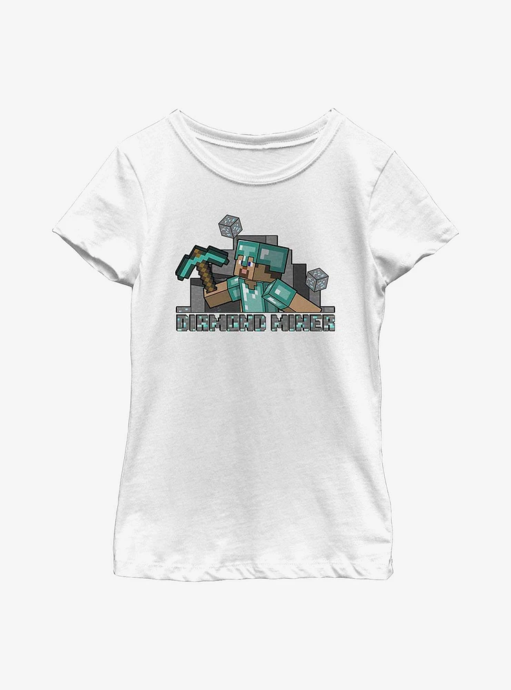 Minecraft Miner Steve Youth Girls T-Shirt