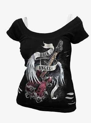 Rock Angel 2 1 Distressed T-Shirt