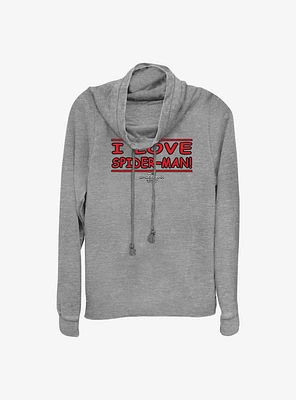 Marvel Spider-Man I Love Cowlneck Long-Sleeve Girls Top