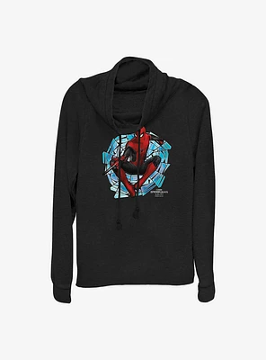 Marvel Spider-Man Spinning Webs Cowlneck Long-Sleeve Girls Top