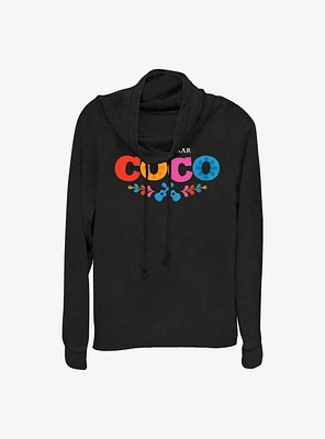 Disney Pixar Coco Logo Cowlneck Long-Sleeve Girls Top