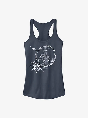 Marvel Spider-Man White Tech Girls Tank