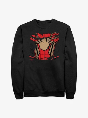 Marvel Spider-Man Ripped Spidey Suit Crew Sweatshirt