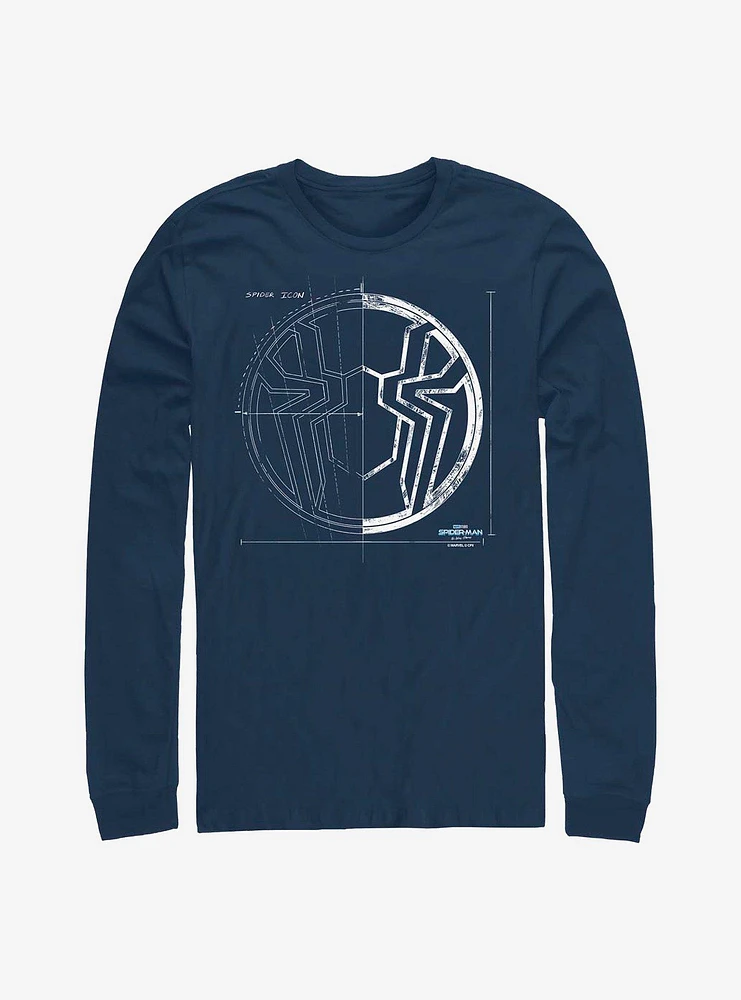 Marvel Spider-Man Grid White Long-Sleeve T-Shirt