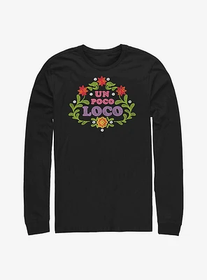 Disney Pixar Coco Un Poco Loco Floral Emblem Cowlneck Long-Sleeve Girls Top